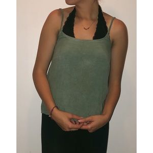GREEN FLARE TANK TOP